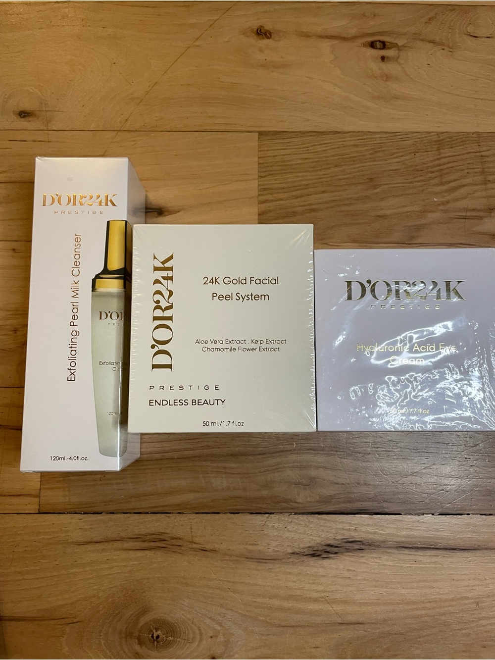 D’OR24K Prestige Lot. Cleanser, Peel System, Eye Cream. New Sealed